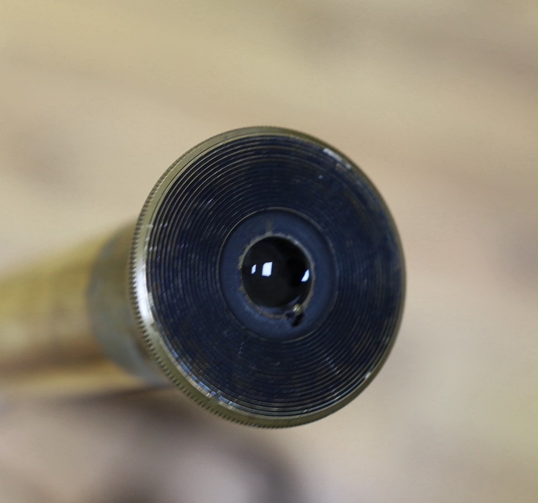 A WWI Ottway leather bound brass three draw telescope